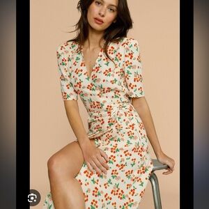 Rouje Gabin dress with cherry print size 36
